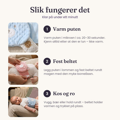 Slik fungerer Belliband: varm puten, fest beltet, kos og ro