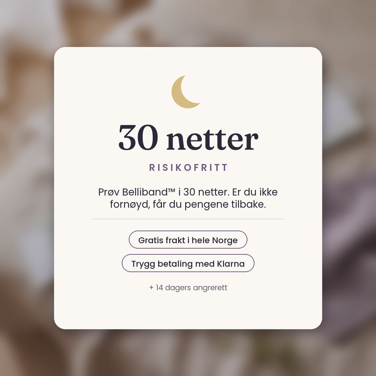 Prøv Belliband i 30 netter – risikofritt